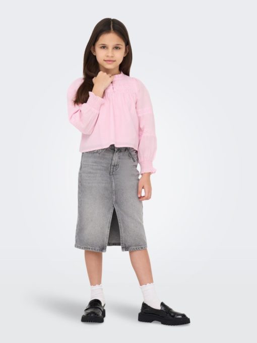 KOGESTHER L/S LADDER TAPE TOP WVN Roseate spoonbill - Kids Only 