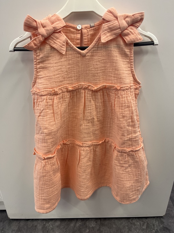 KMGPALM THYRA LIFE S/L O-NECK DRESS WVN Salmon - Kids Only 