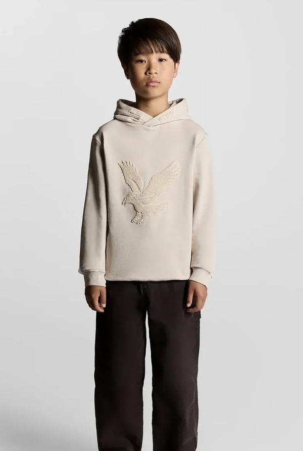 LYLE & SCOTT TOWELLING EAGLE PULLOVER PUTTY - Lyle & Scott