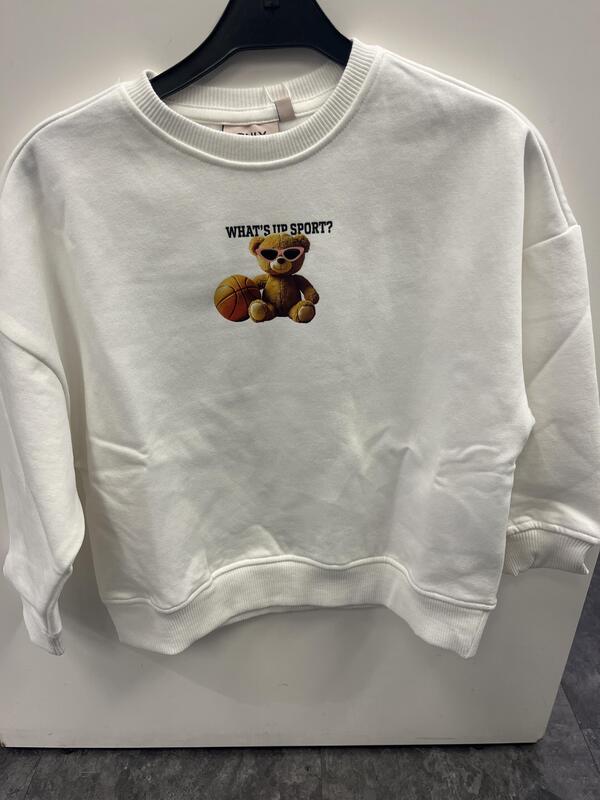 KOGBILA L/S OVZ BEAR O-NECK SWT  Egret Sport - Kids Only 