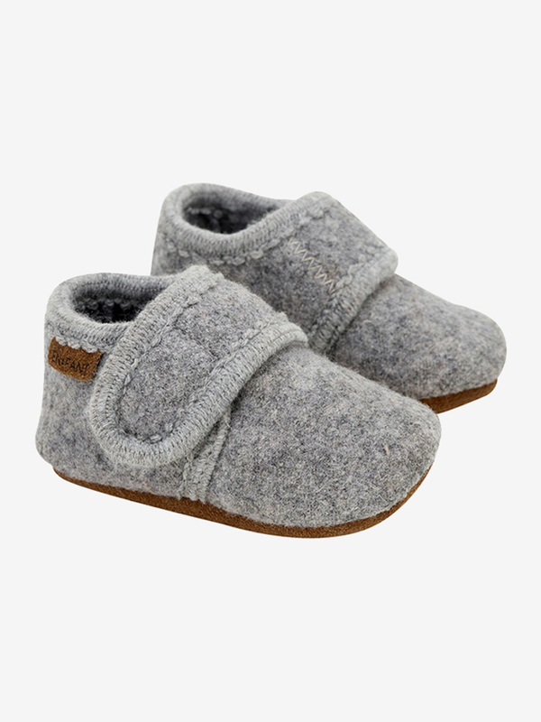 EN FANT WOOL SLIPPERS GREY MELANGE - En Fant