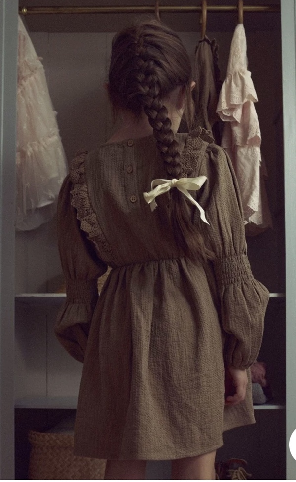 NMFROSITA LIU LS DRESS LIL Sepia Tint - LIL`ATELIER