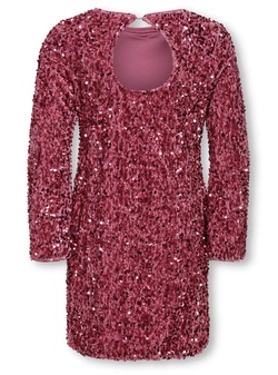 KOGCONFIDENCE LIFE LS SEQ FLRD DRESS JRS Rose Wine - Kids Only 