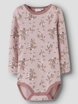 NMFWILLOW WOOL LS BODY Shadow Gray Long flowers - Name It