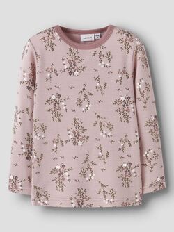 NMFWILLOW WOOL LS TOP Shadow Gray Long flowers - Name It