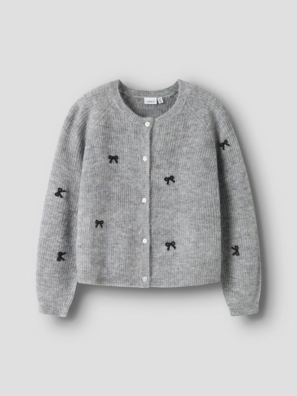 NKFRIFEY LS KNIT CARDIGAN GREY MELANGE - Name It