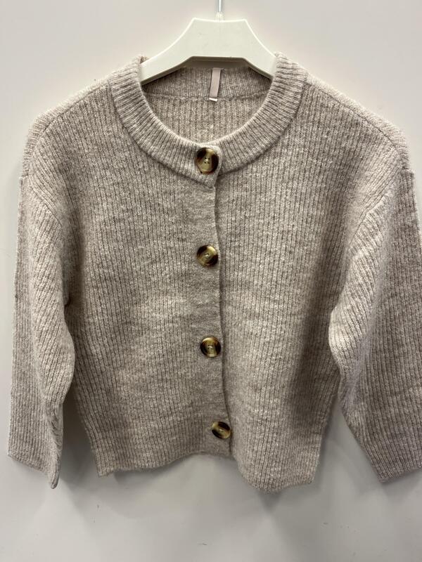 KOGCAMILLA O-NECK L/S CARDIGAN KNT Pumice Stone Melange - Kids Only 