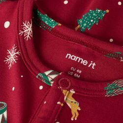 NBNVISMAS LS NIGHTSUIT Jester Red Xmas AOP Red - Name It